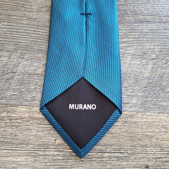 Murano Silk Tie in Cerulean Blue - Picture 4 of 5